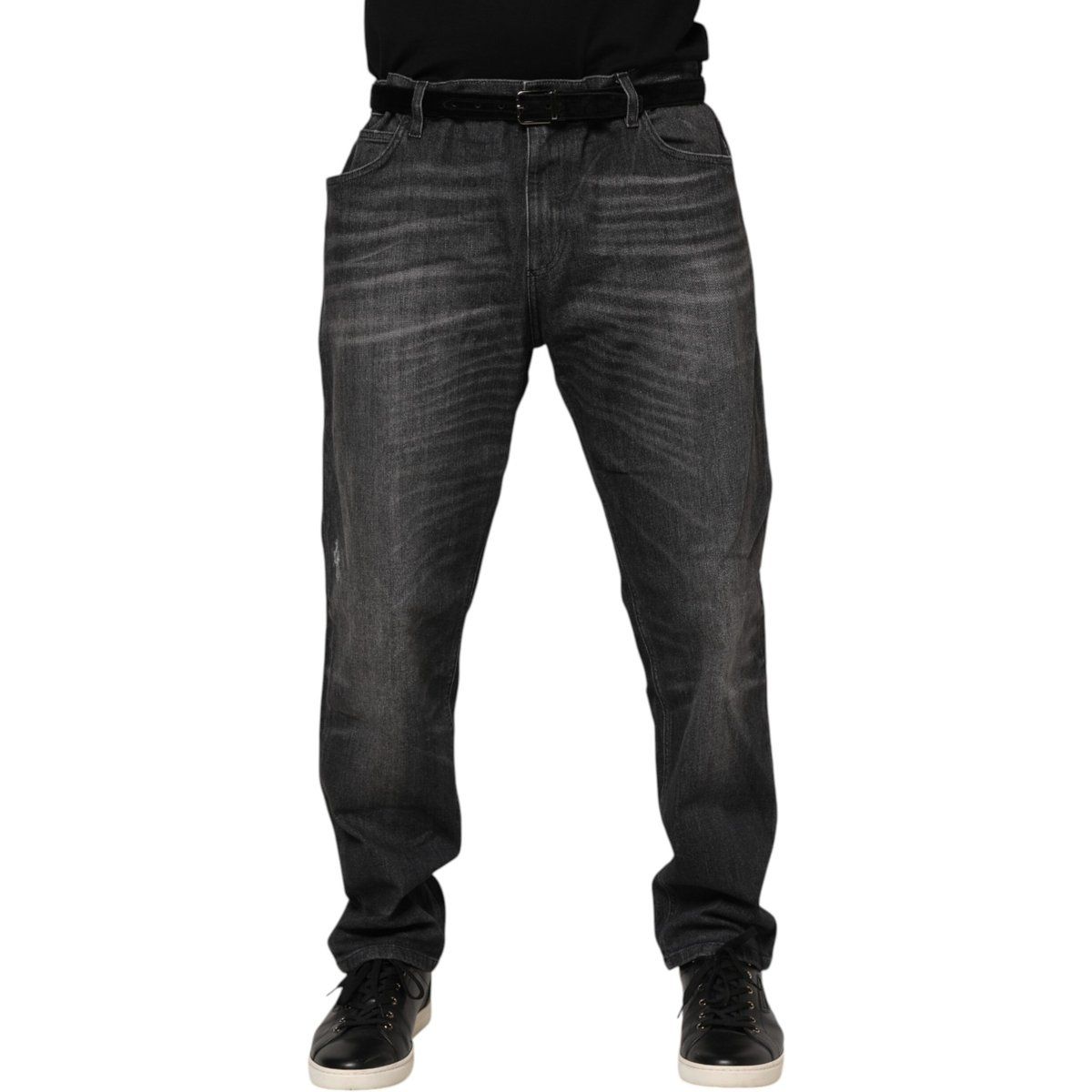 Verwaschene Jeans mit geradem Bein
