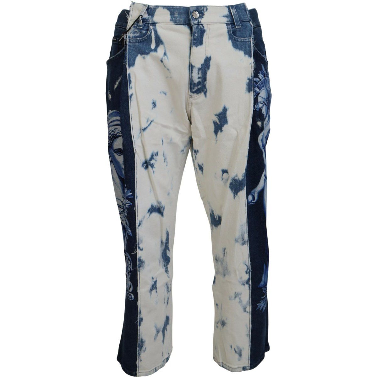 Verkürzte Jeans mit Grafikprint