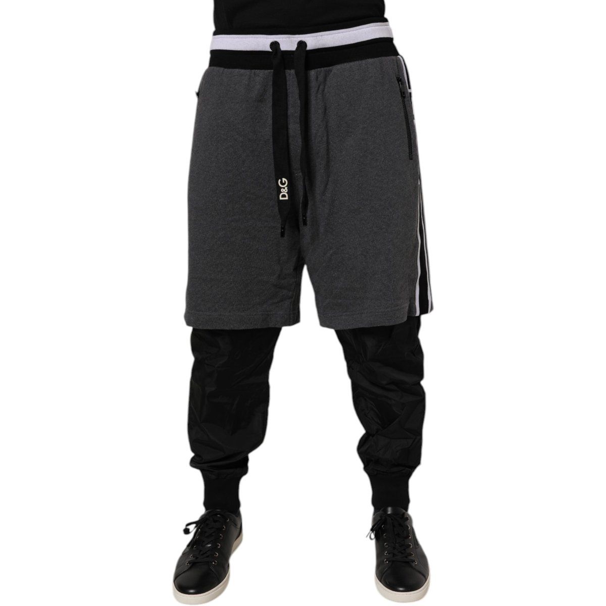 Zweilagige Jogginghose im Materialmix