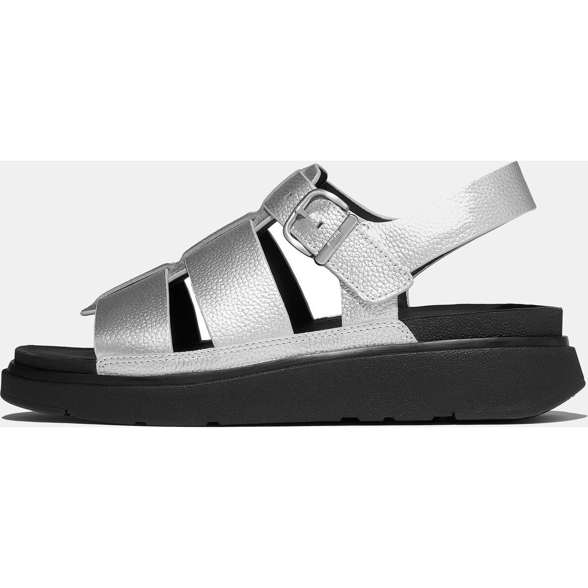 Fischer-Sandalen mit Metallic-Optik und Plateau