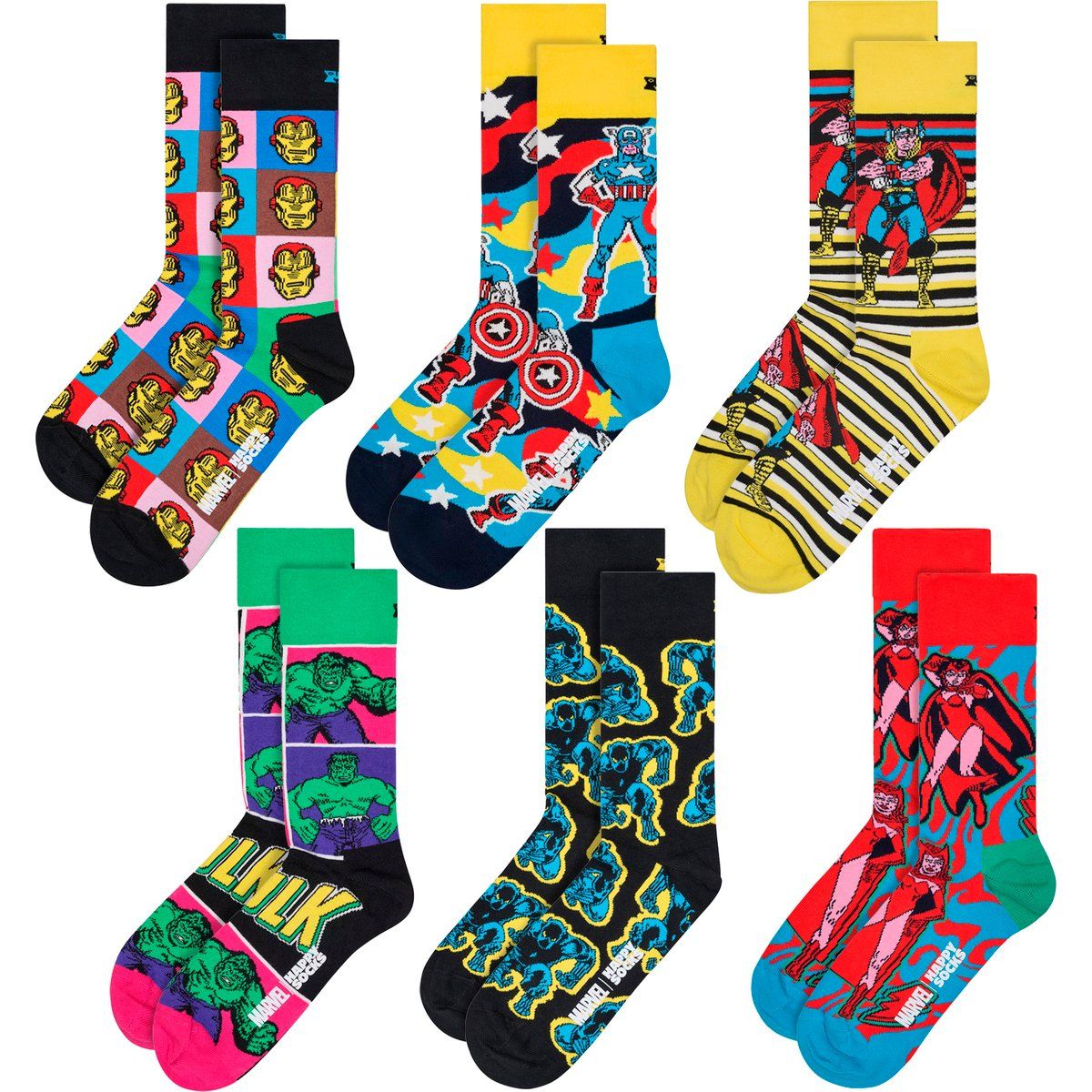 Ikonisches Marvel-Charakter-Socken-Set