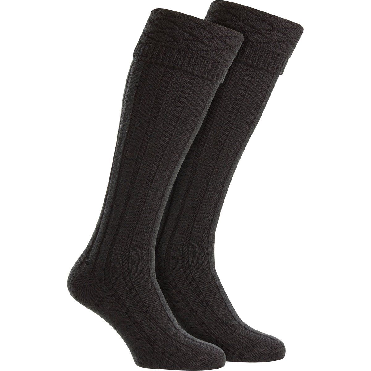 Gerippte Wollmischung Kilt Socken