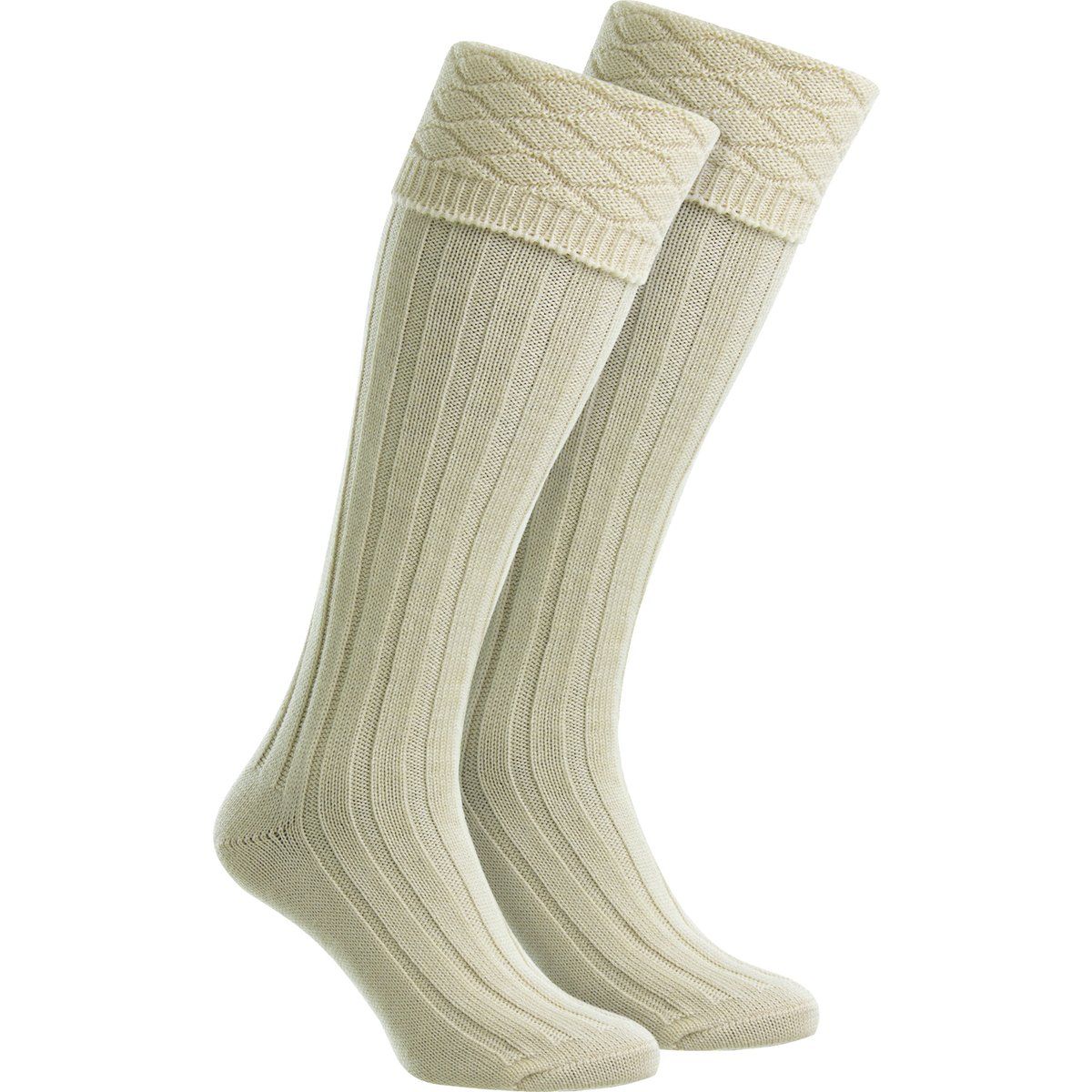 Klassische Kilt-Socken mit Rippmuster