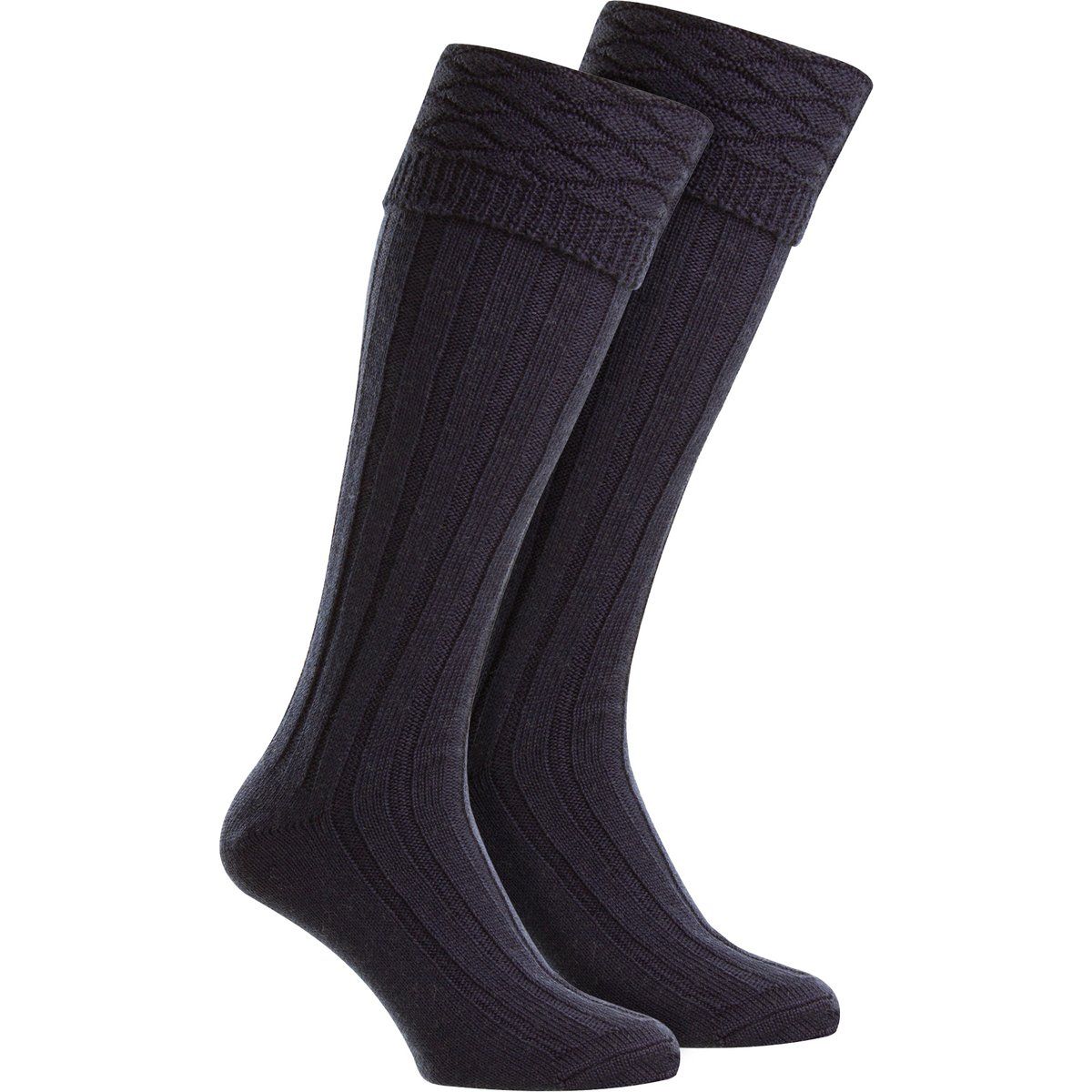 Kniehohe Kilt-Socken mit Rippenmuster