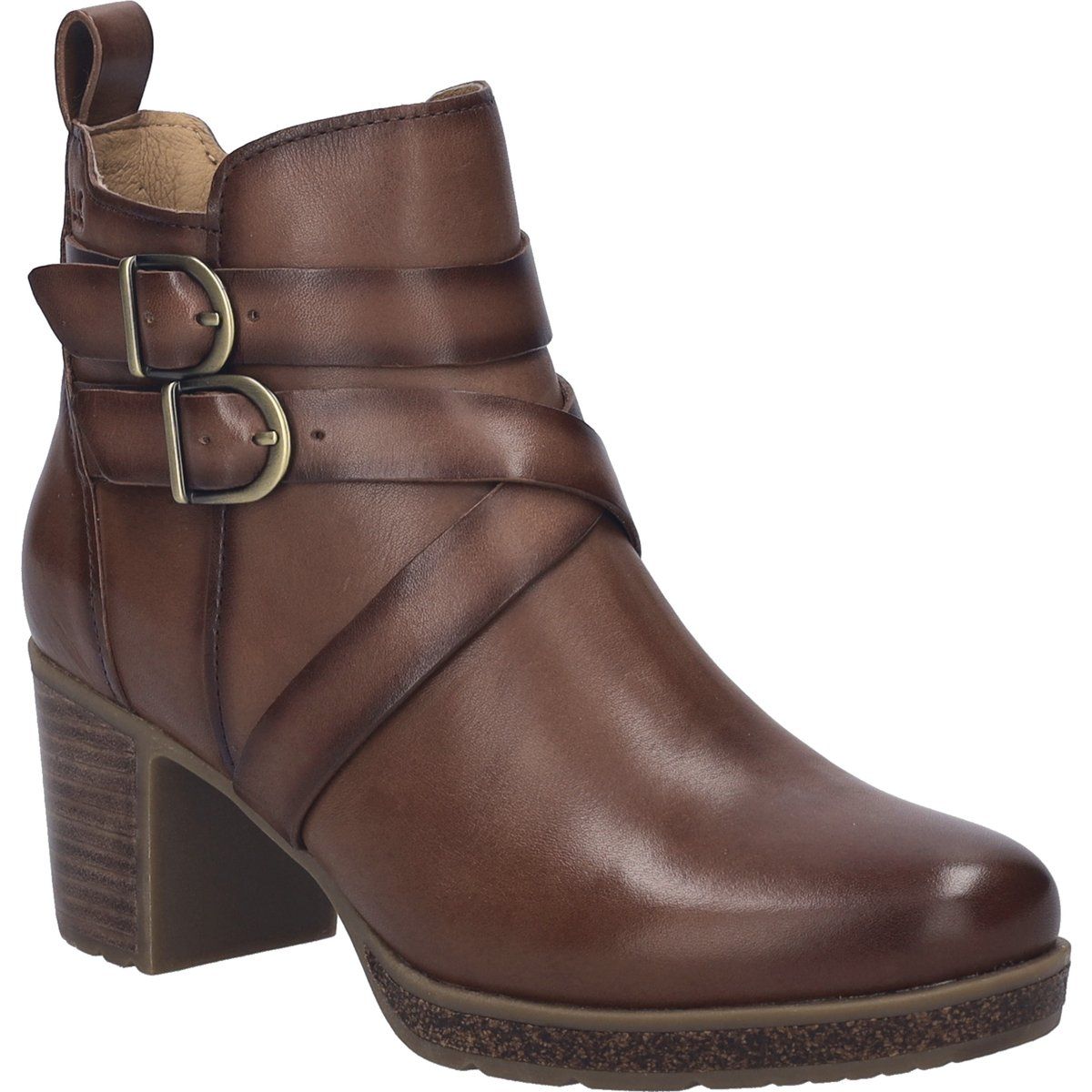Lederstiefeletten mit Doppelter Schnalle