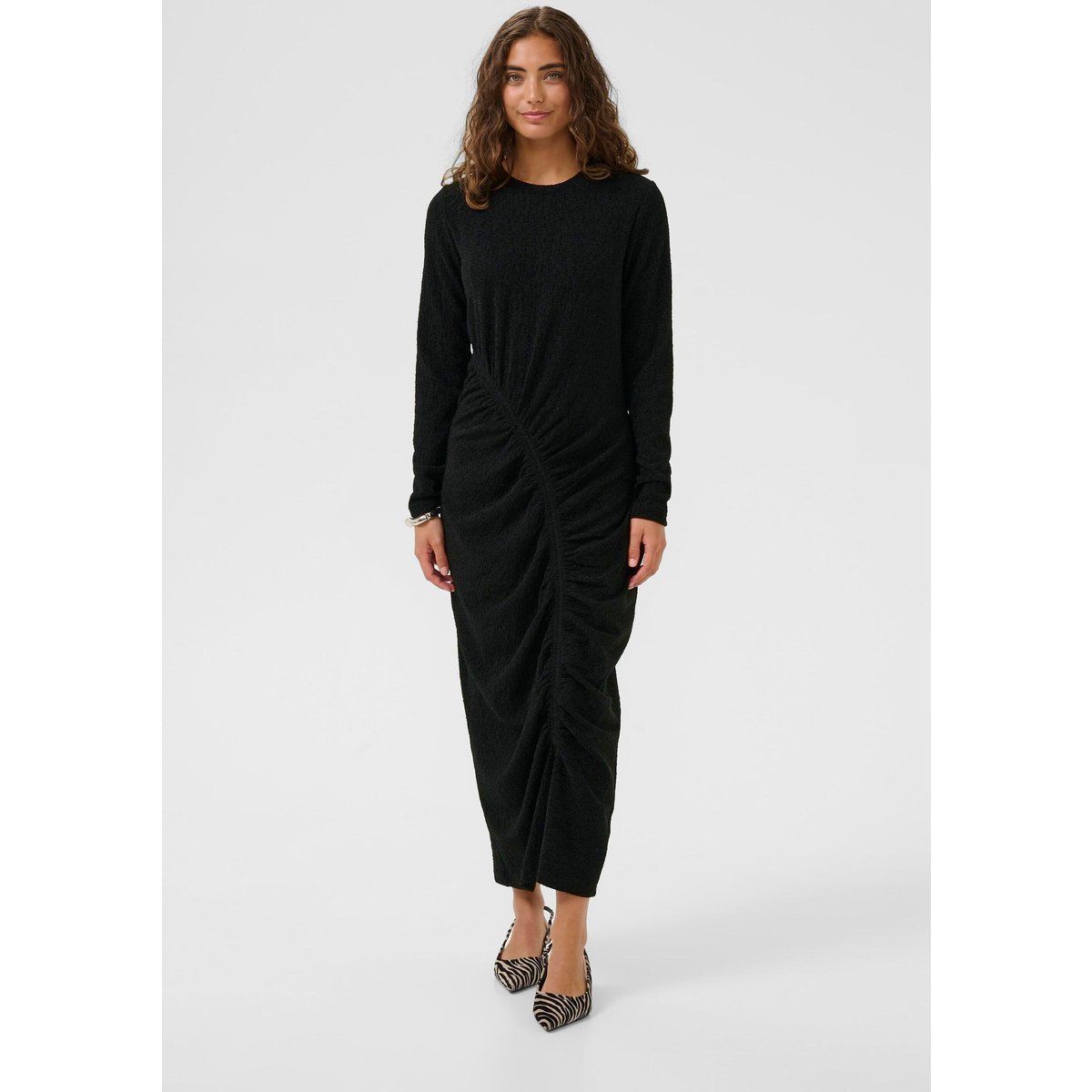 Figurbetontes Maxikleid mit Raffung