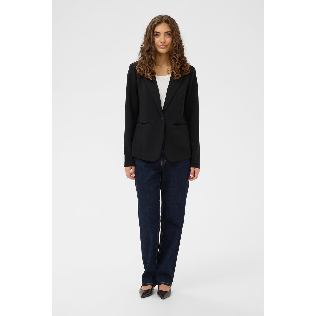 Taillierter Einknopf-Blazer mit Revers