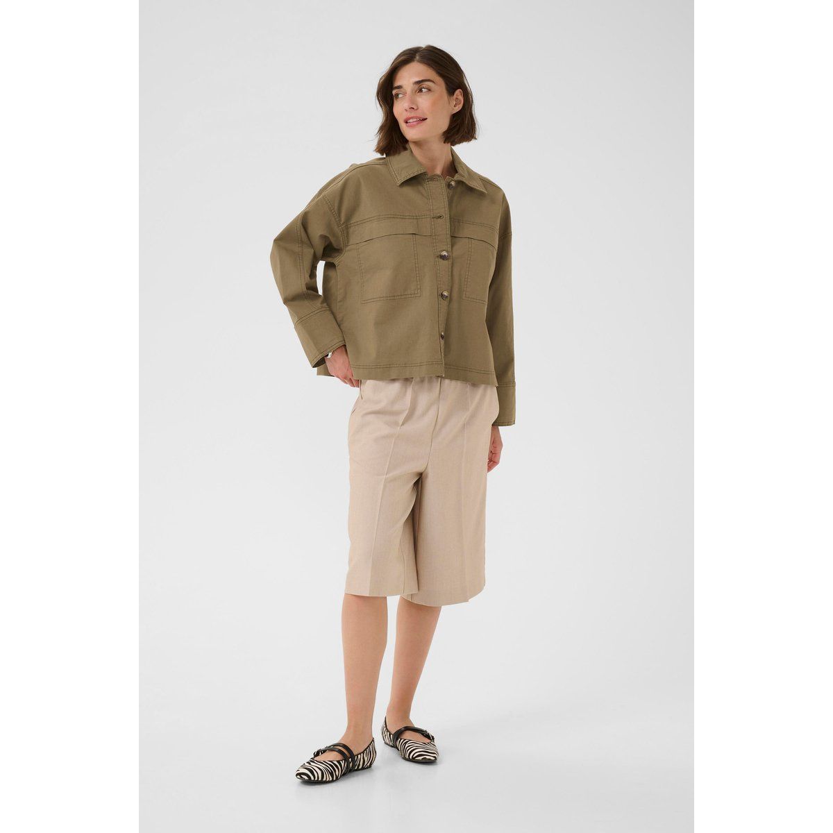 Strukturierte Boxy Oversize Utility-Jacke