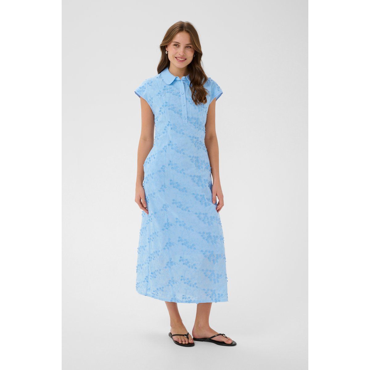 Midi-Polokleid mit Lochstickerei
