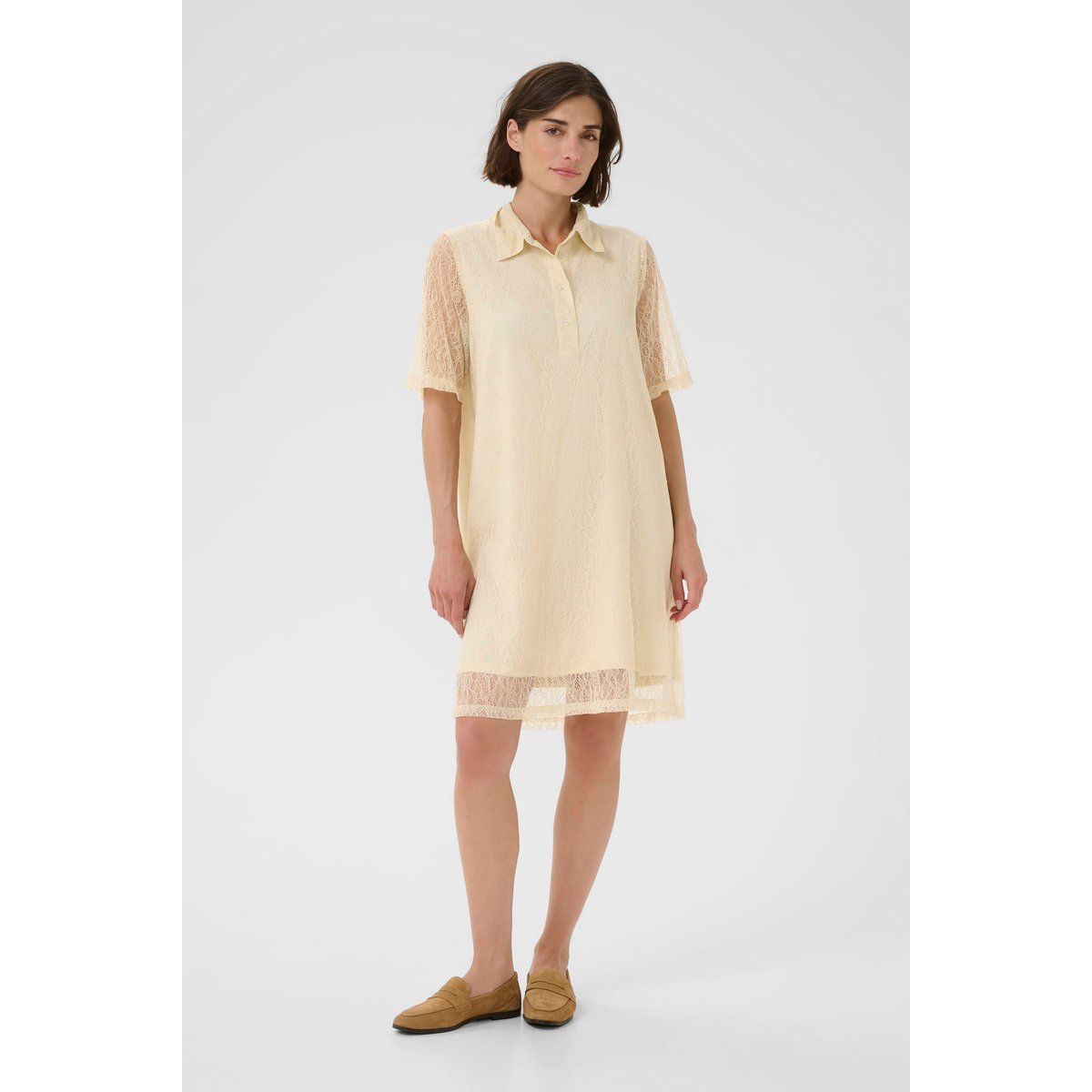 Spitzen-Hemdblusenkleid in A-Linie