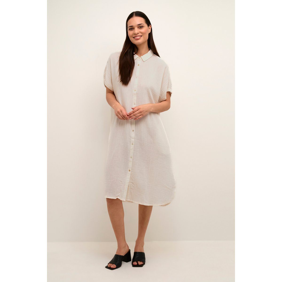 Oversize-Midikleid aus Baumwolle