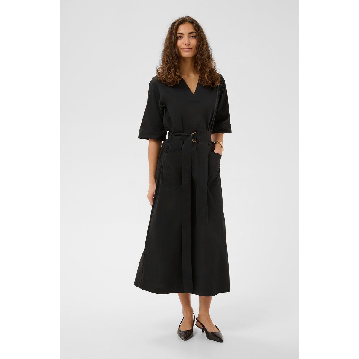 Elegantes Midikleid mit V-Ausschnitt