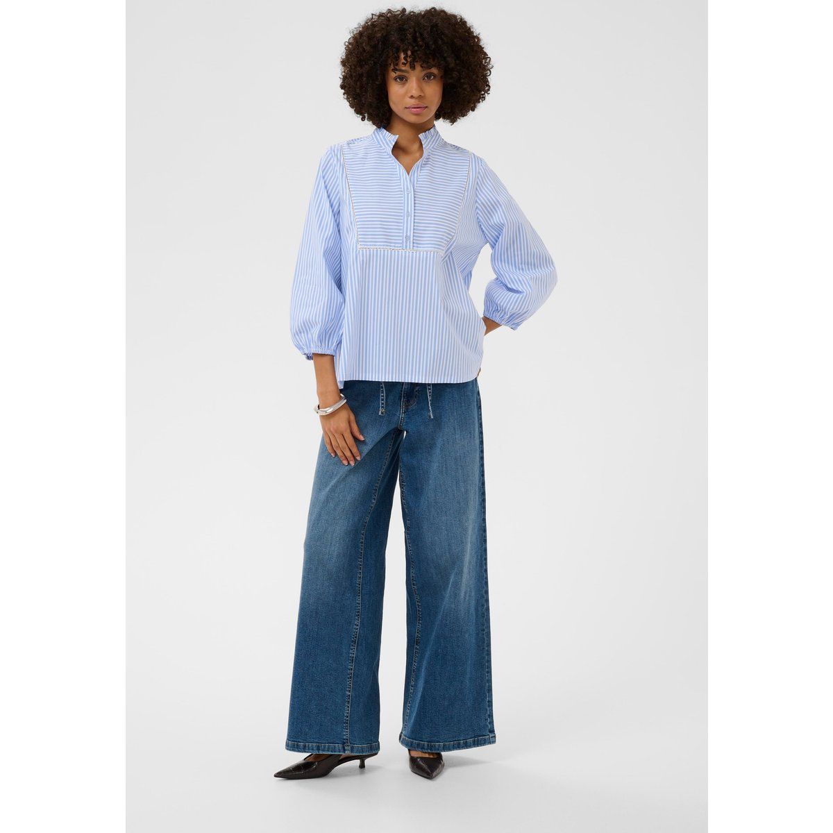 Gestreifte Bluse im Relaxed Fit