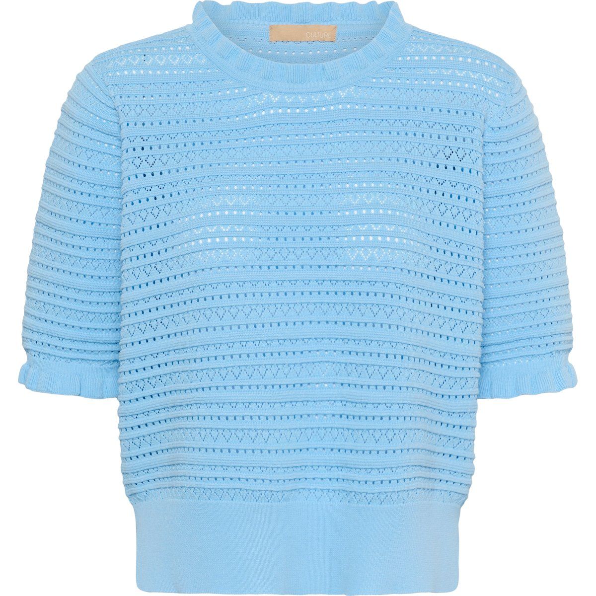 Kurzarm-Strickoberteil mit Lochmuster
