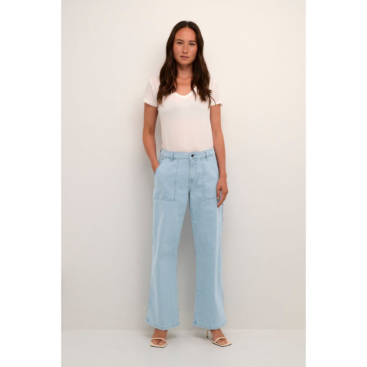 Pinstripe-Hose mit hohem Bund