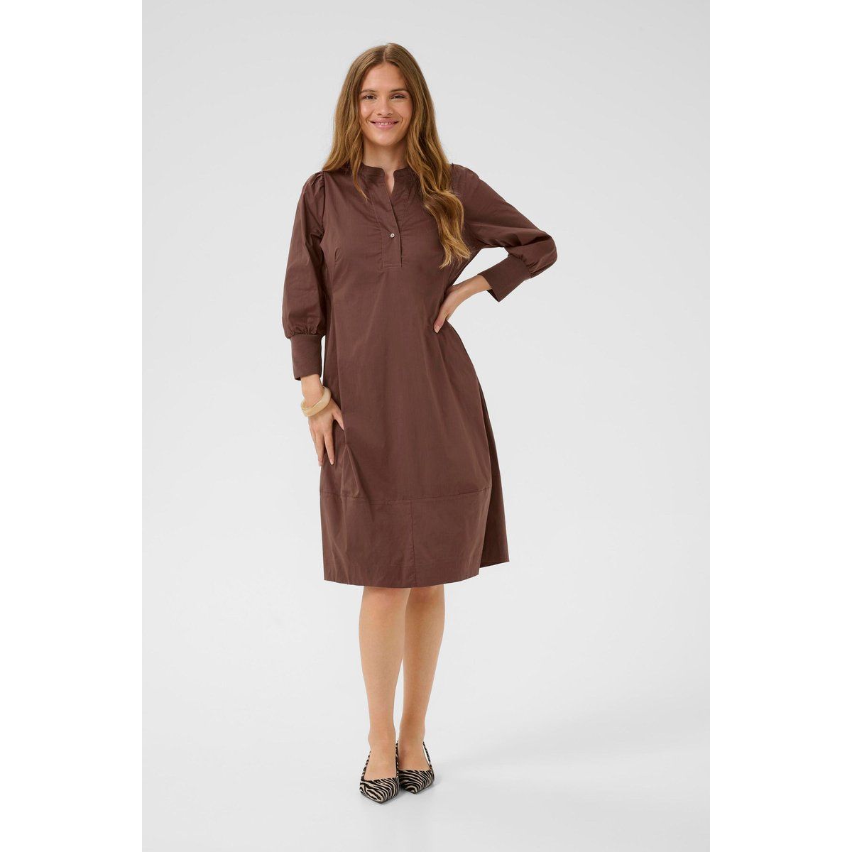 Lockeres Hemdkleid aus Baumwollmischung