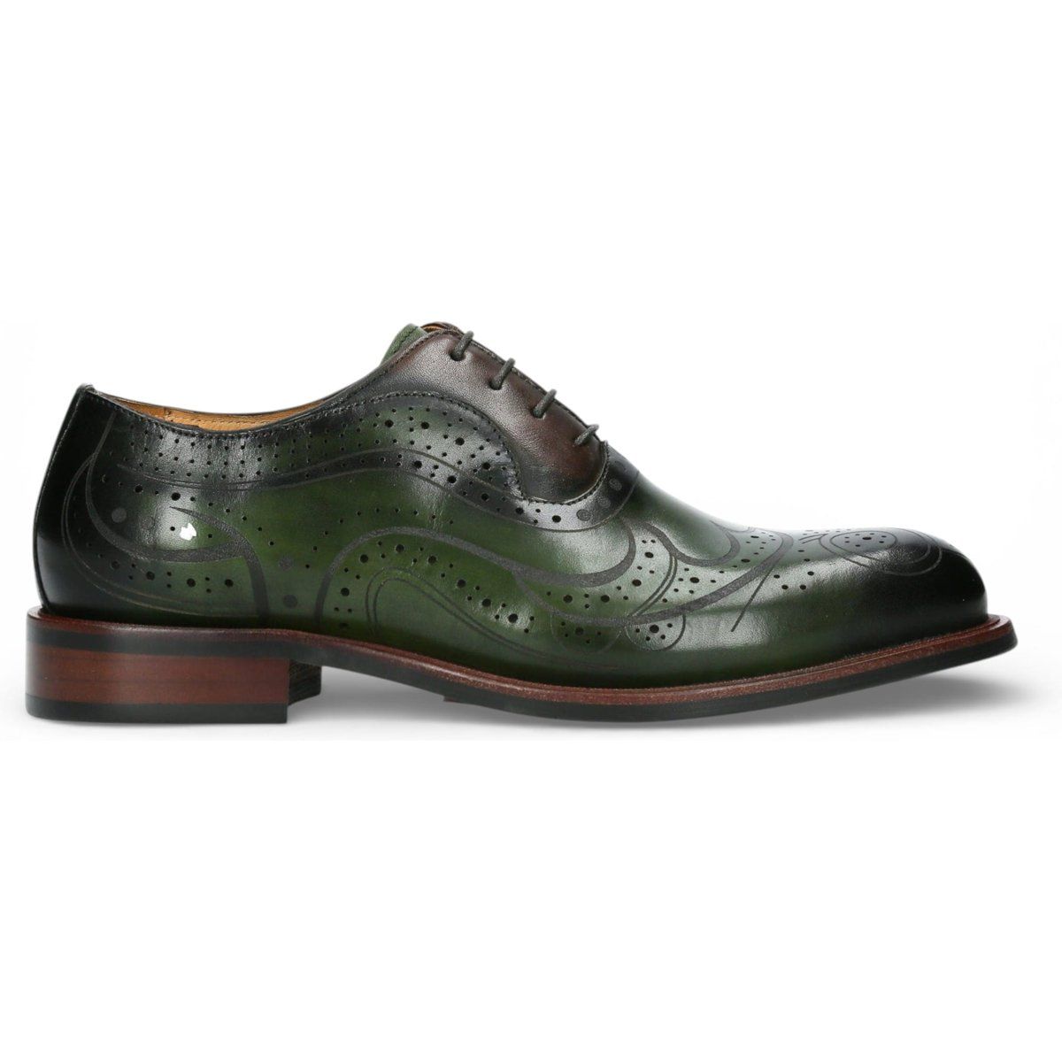 Handpolierte Leder-Brogues mit Flügelkappe