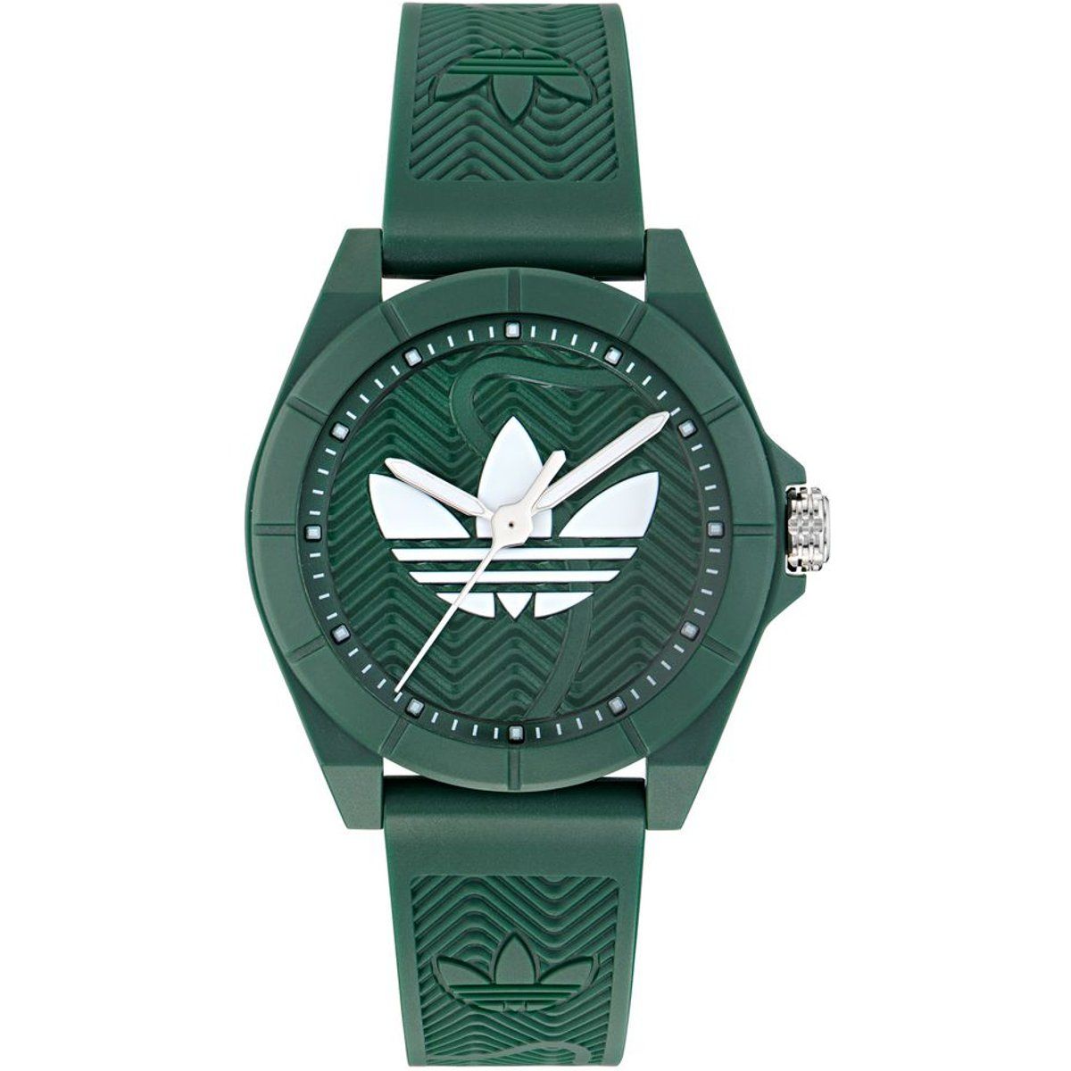 Analoge Armbanduhr mit Trefoil-Logo