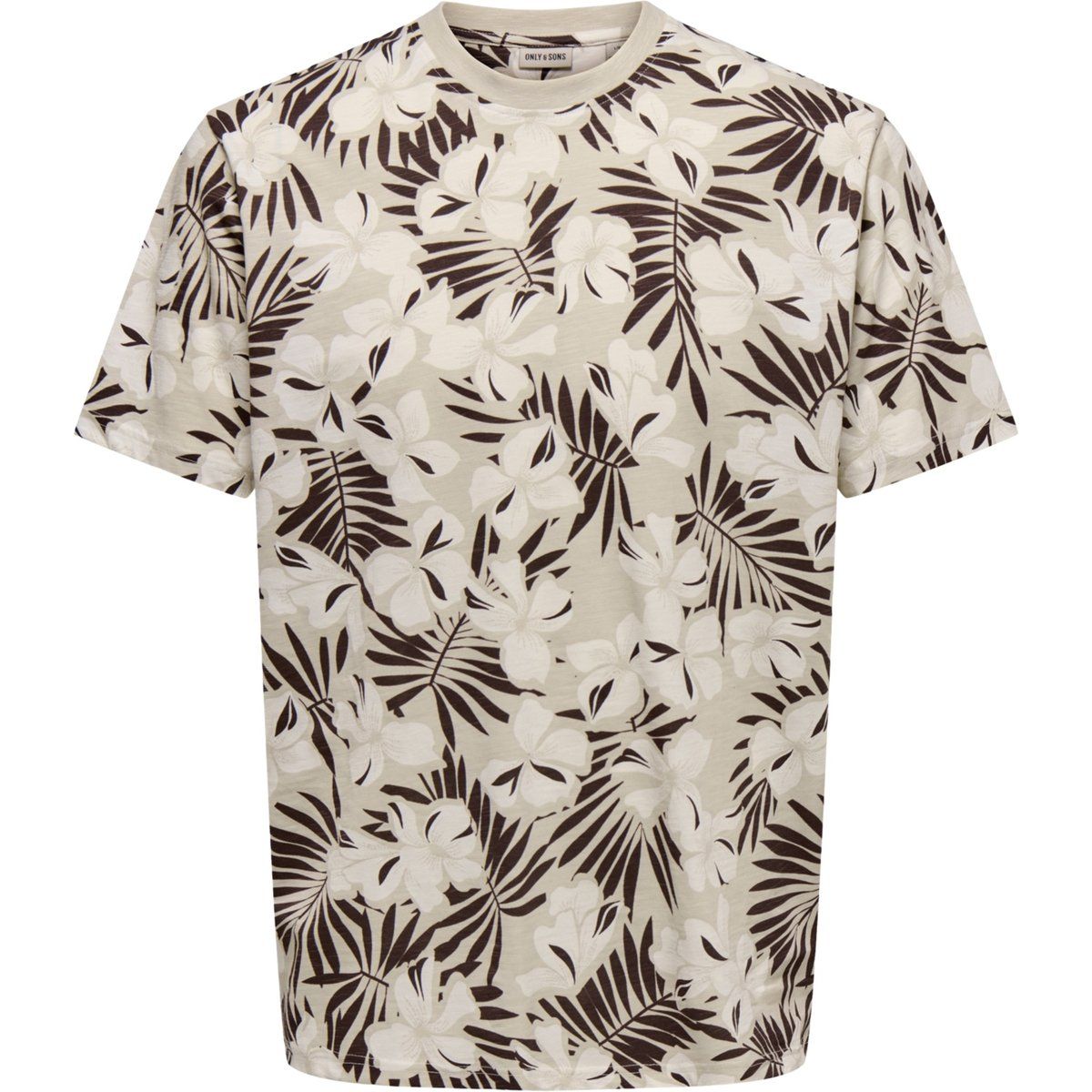 T-Shirt mit tropischem Blattmuster