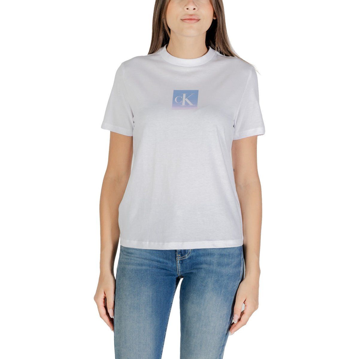 Baumwoll-T-Shirt mit Farbverlauf-Logo
