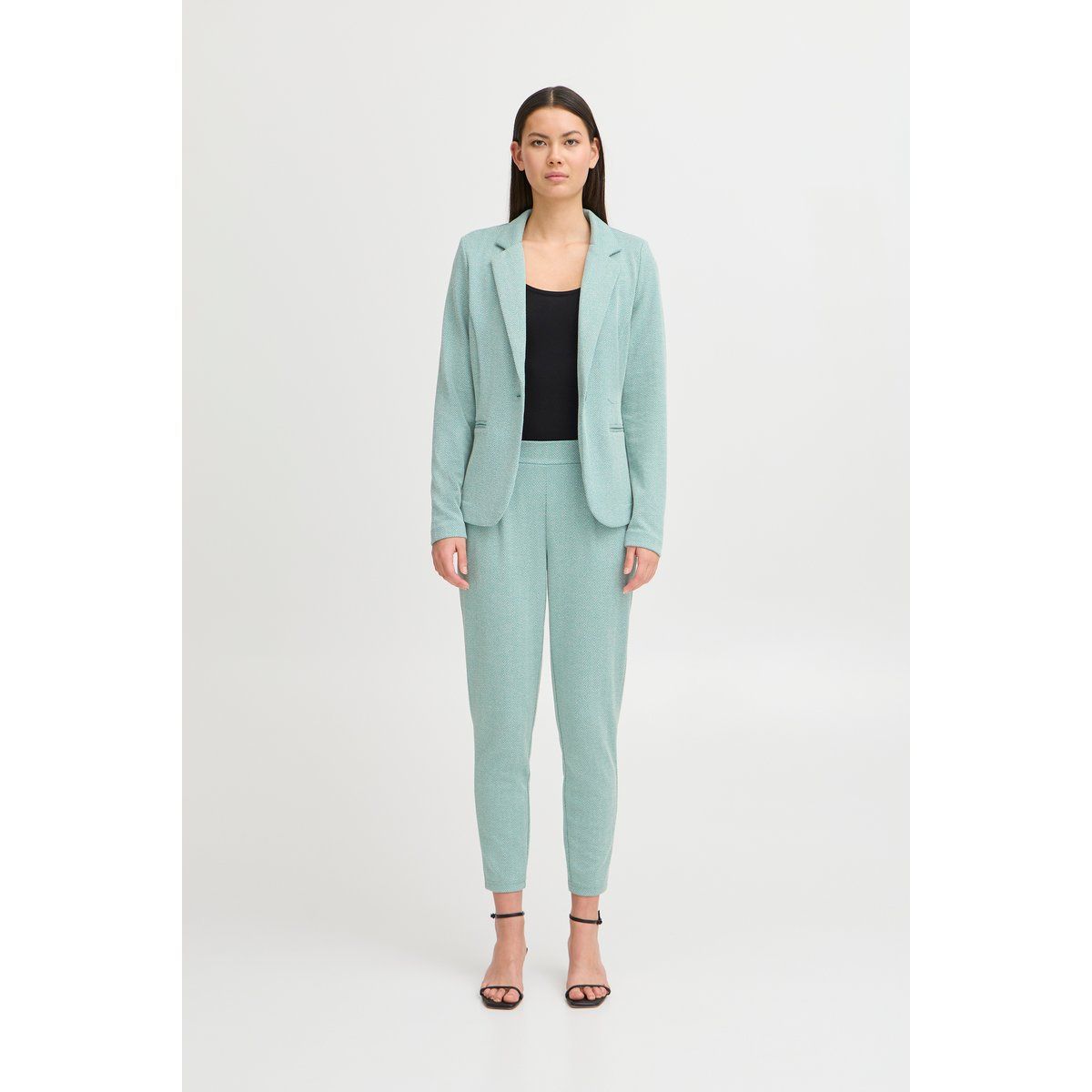 Taillierter Einknopf-Blazer mit Struktur