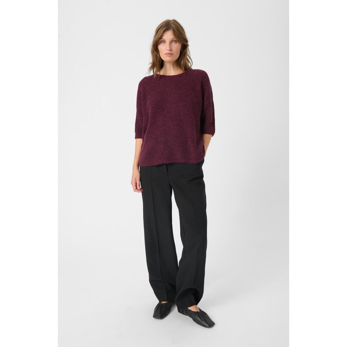 Strickpullover mit Ärmeln in Ellenbogenlänge
