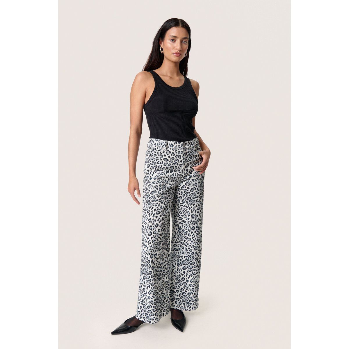 Gerade Hose mit Leopardenmuster