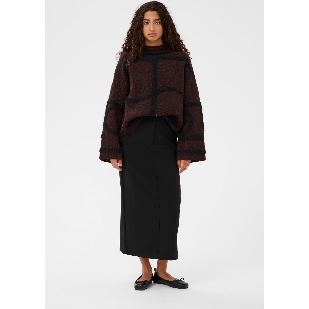 Oversize-Strickpullover mit abstraktem Muster