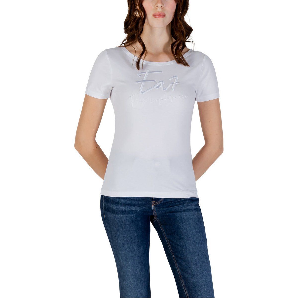 Schmal geschnittenes Baumwoll-Logo-T-Shirt