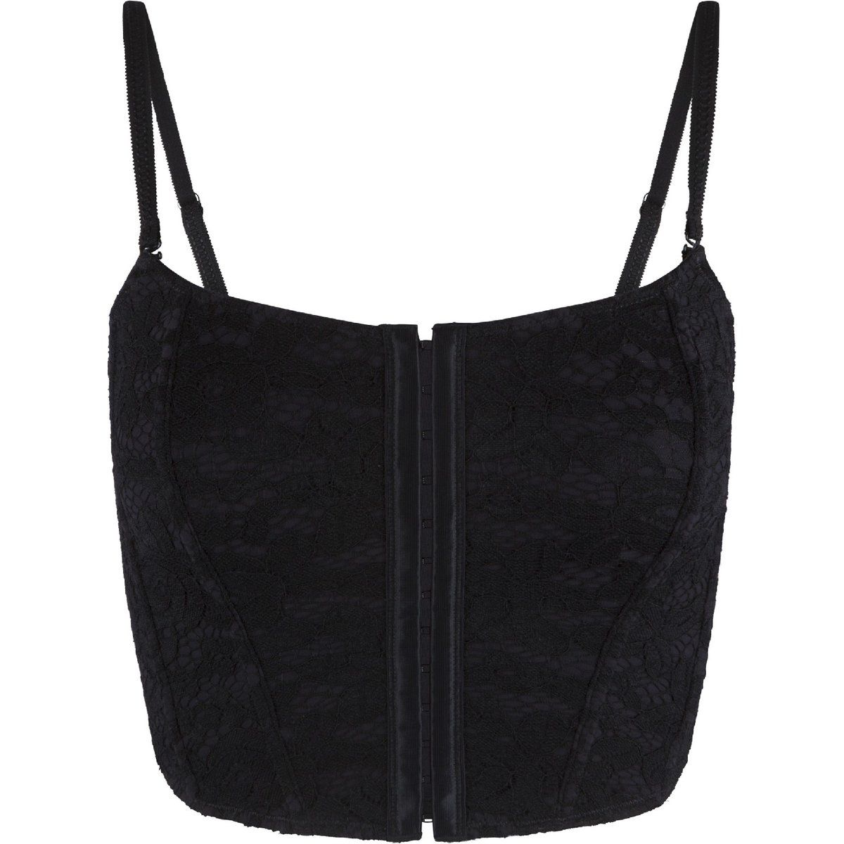 Florales Spitzen-Bustier mit Vorderverschluss