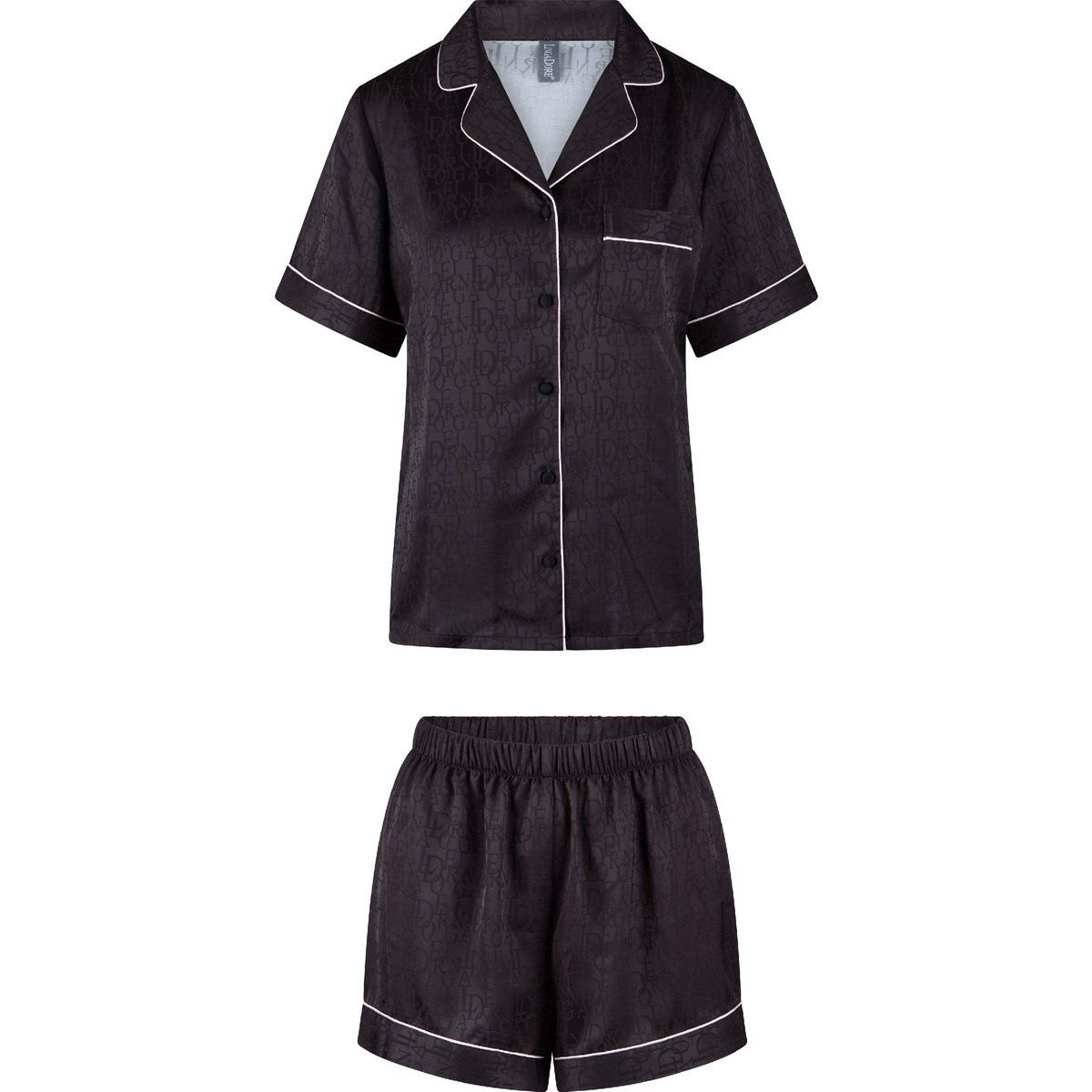 Satin-Shorty mit Monogramm-Muster