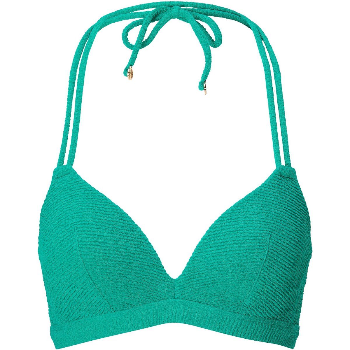 Geripptes Neckholder-Triangel-Bikinioberteil