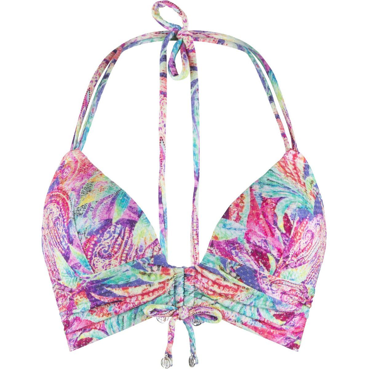 Buntes Bikinioberteil mit abstraktem Print