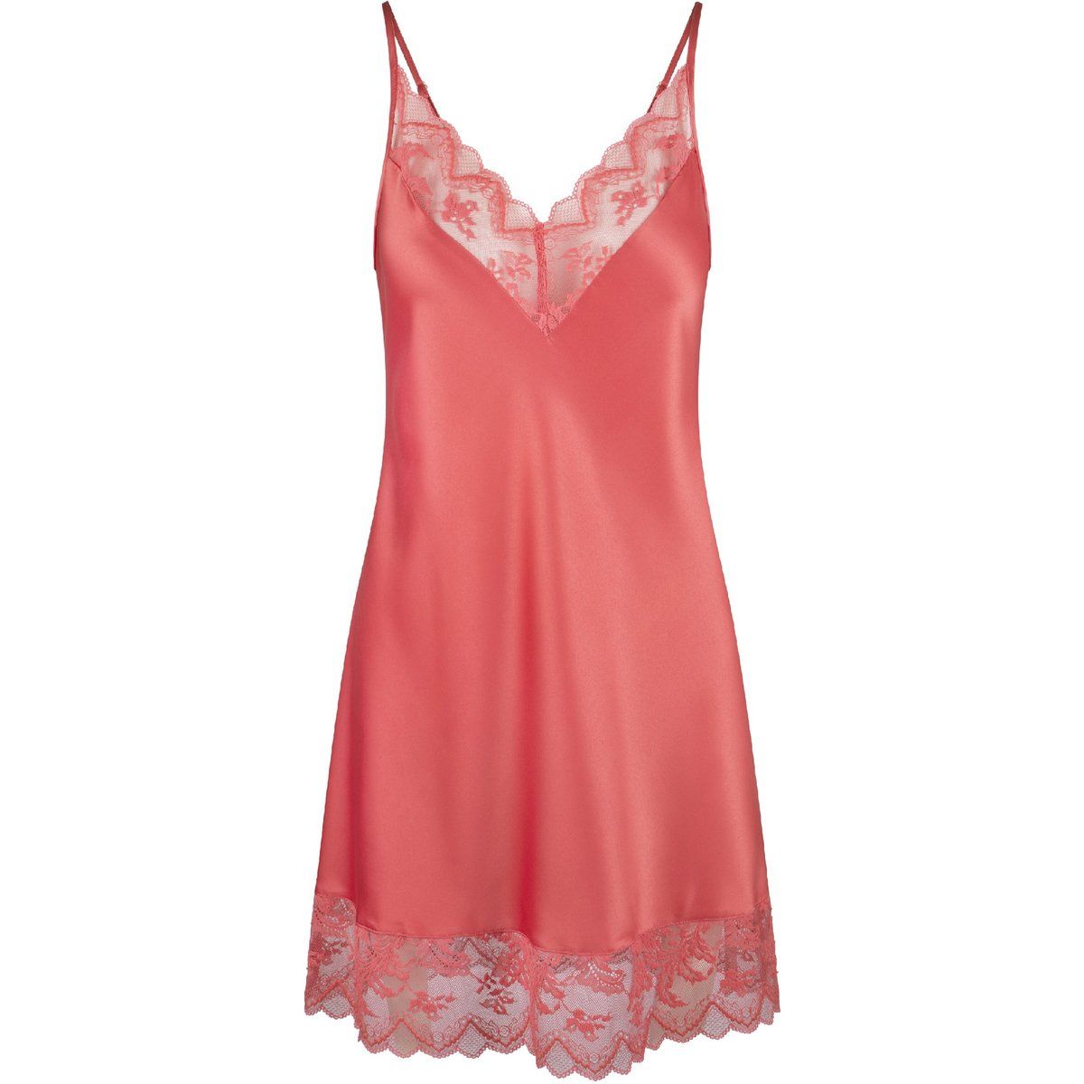Romantisches Satin-Nachthemd mit Spitze