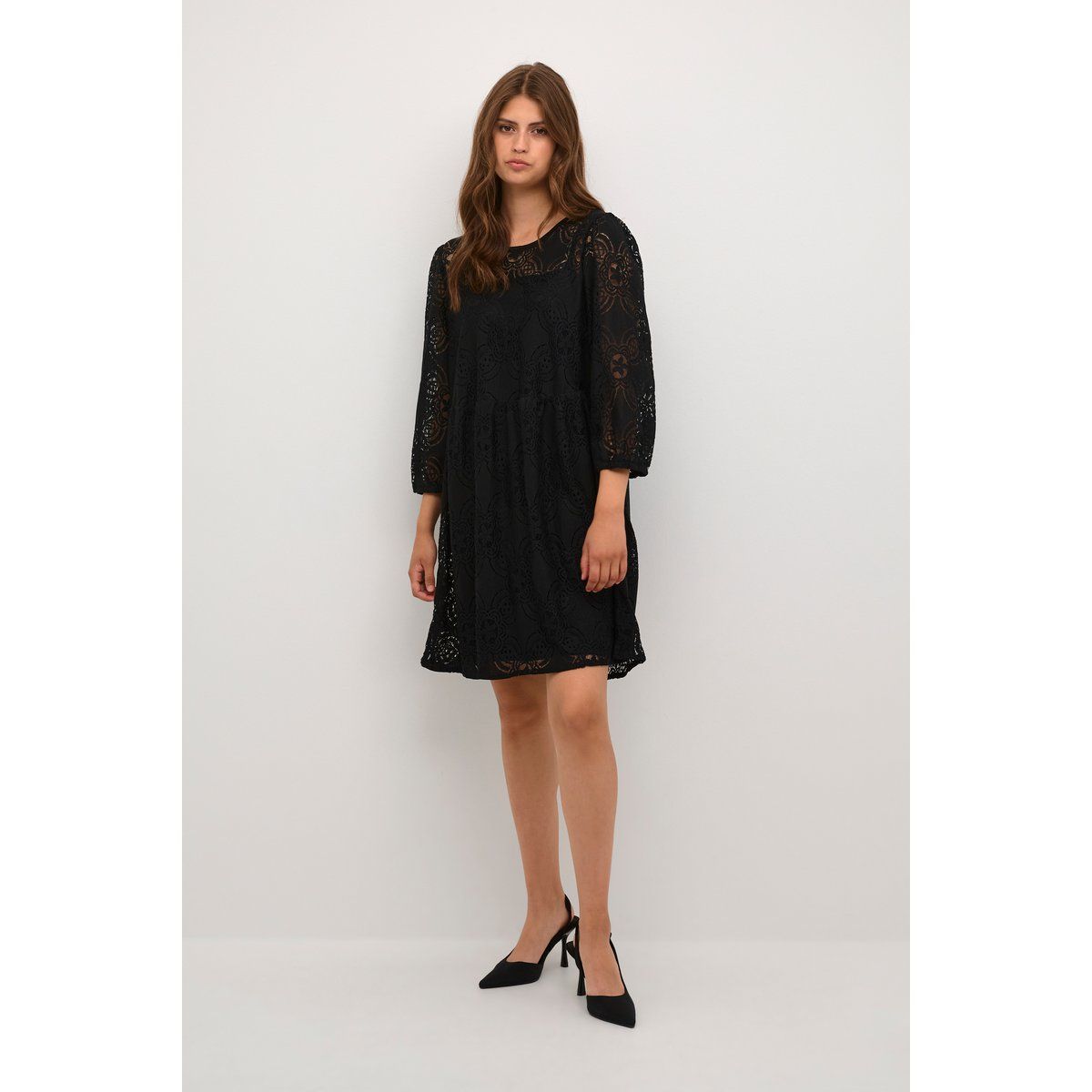 Florales Spitzen-Minikleid Regular Fit