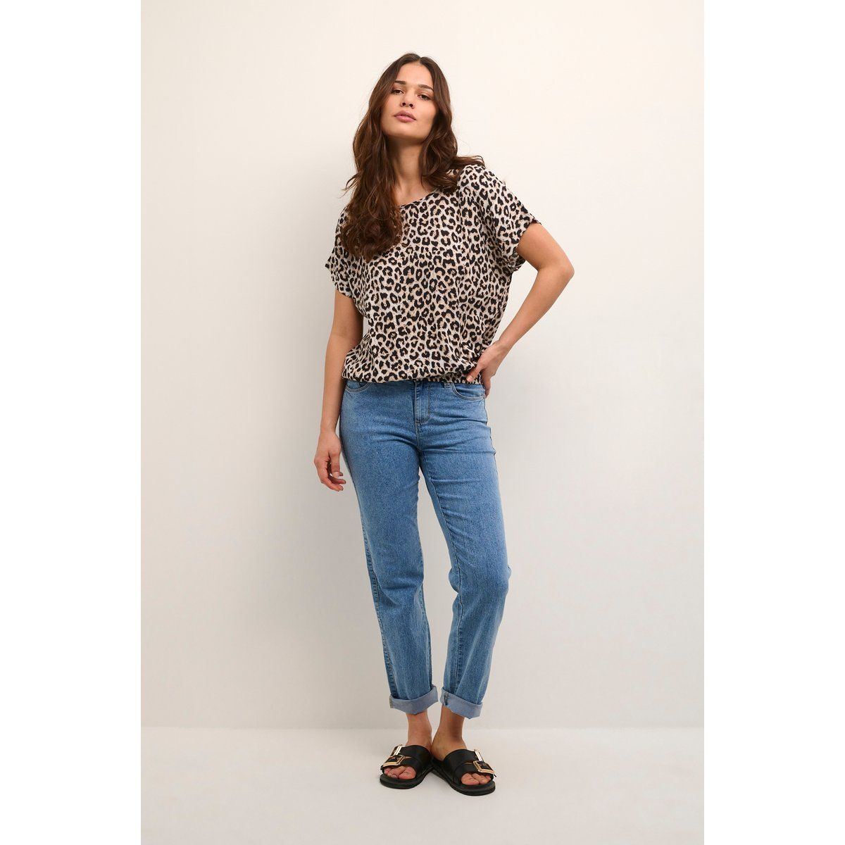 Lockere Bluse mit Leopardenmuster