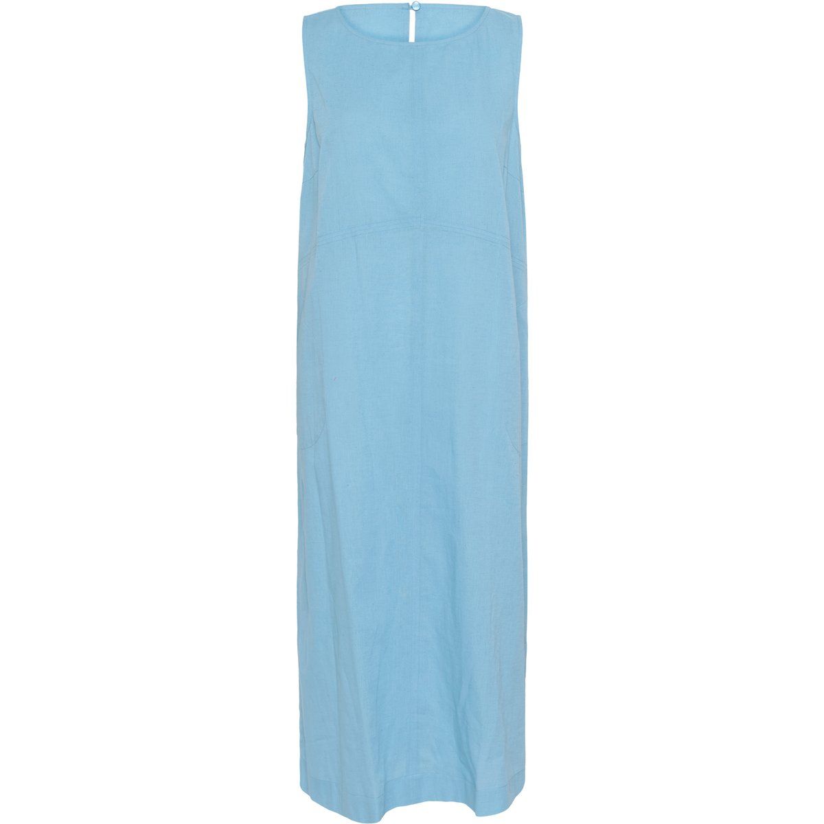 Ärmelloses Baumwoll-Leinen-Maxikleid in A-Linie
