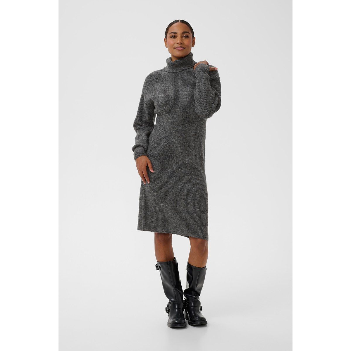 Rollkragen-Strickkleid im Loose-Fit