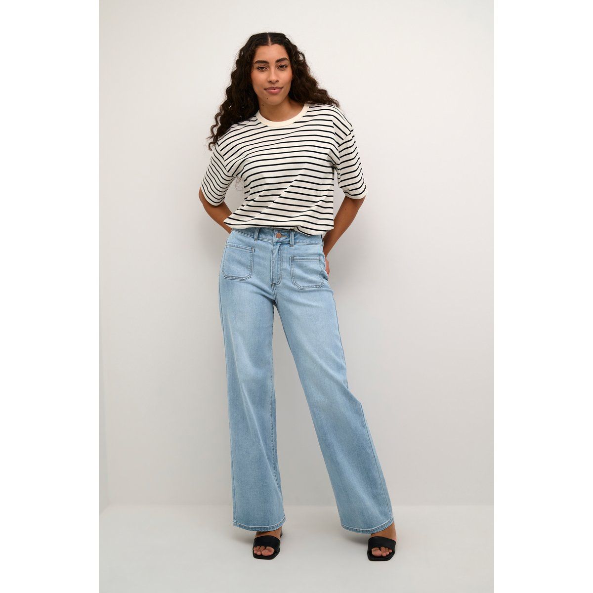 Weit geschnittene High-Waist Denim