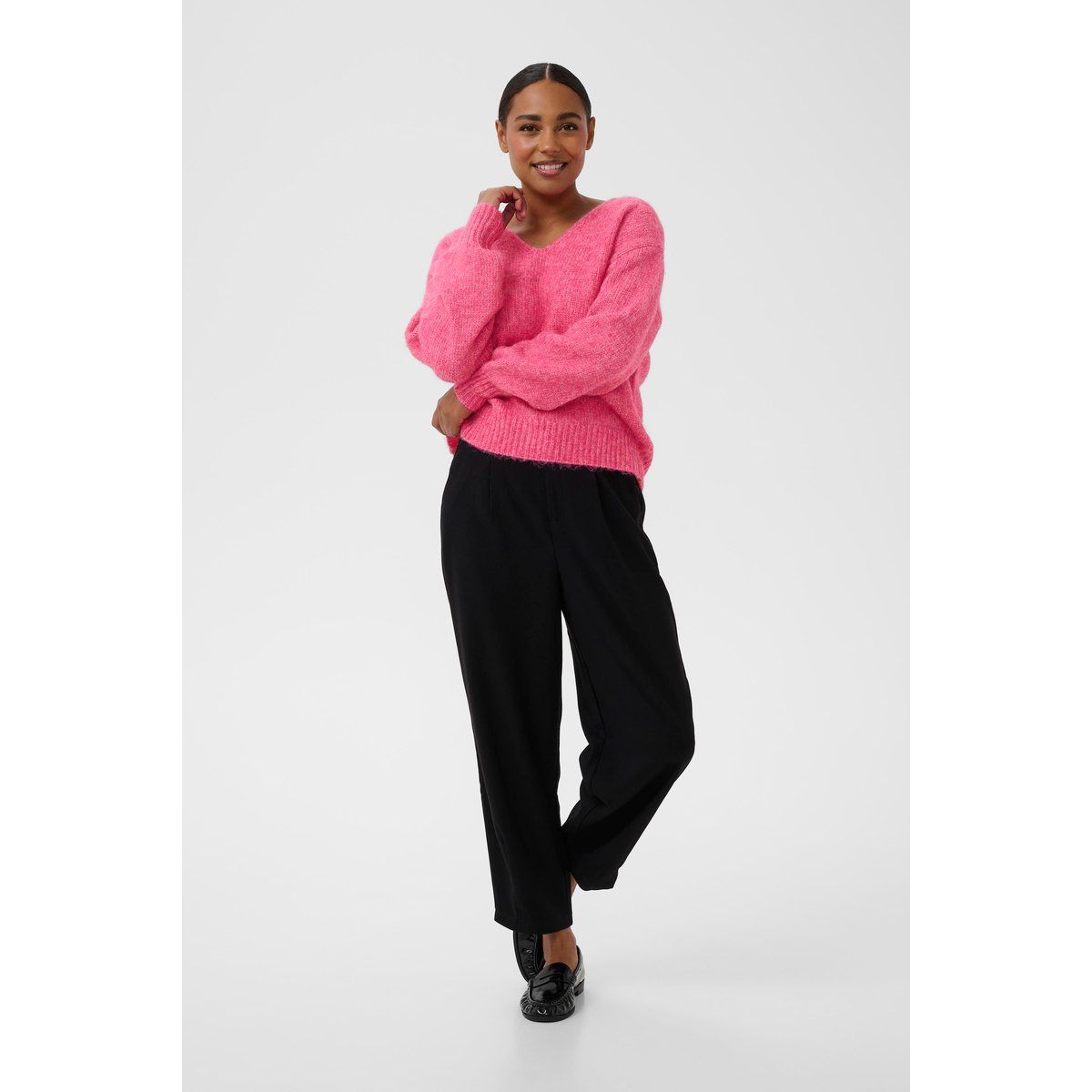 Weicher Oversized V-Ausschnitt Pullover