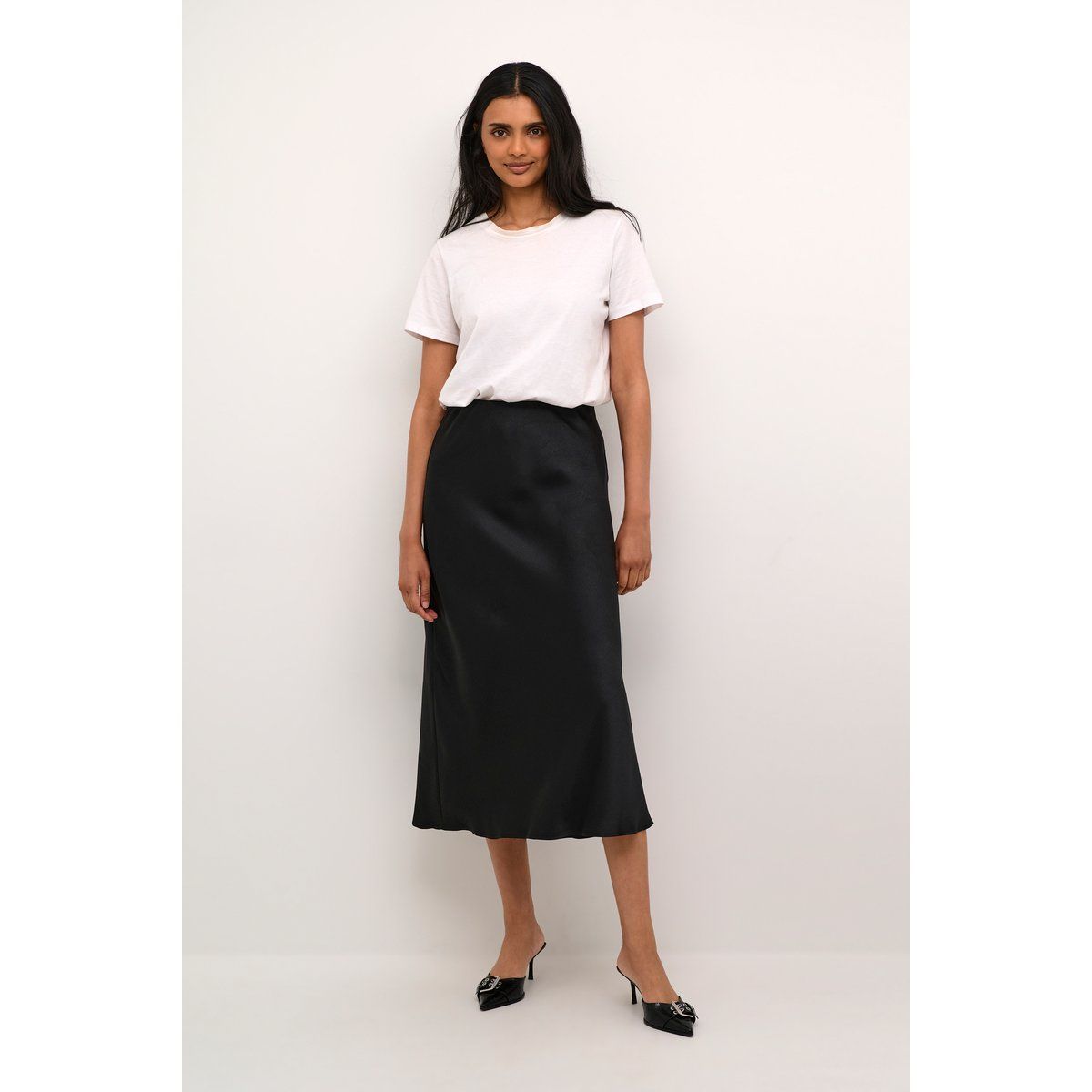 Eleganter Midi-Rock aus Satin