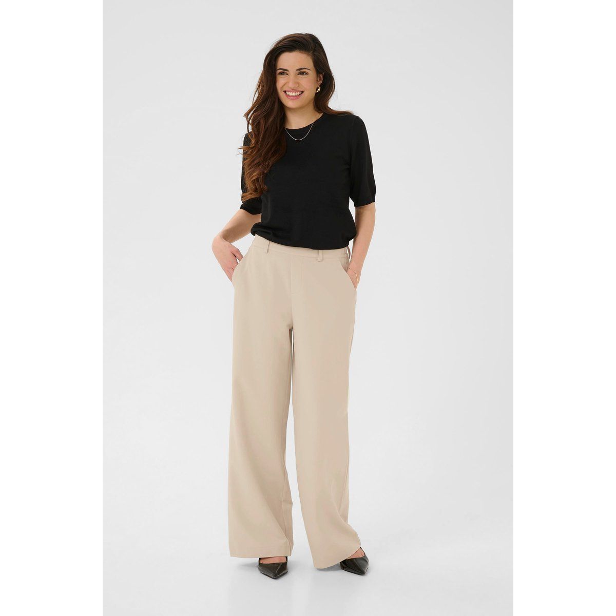 Weite Hose mit hohem Bund