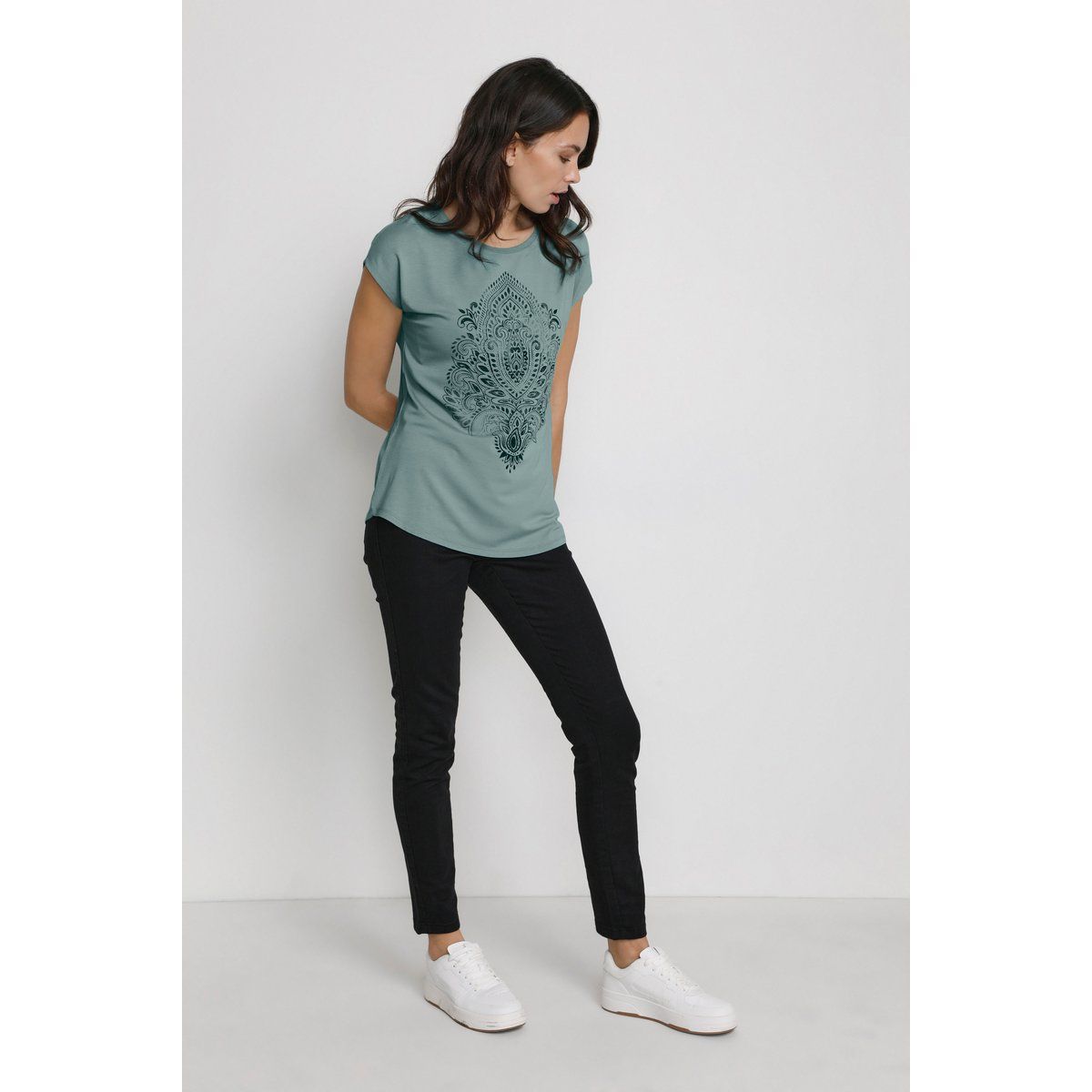 Locker sitzendes Paisley-Print Shirt