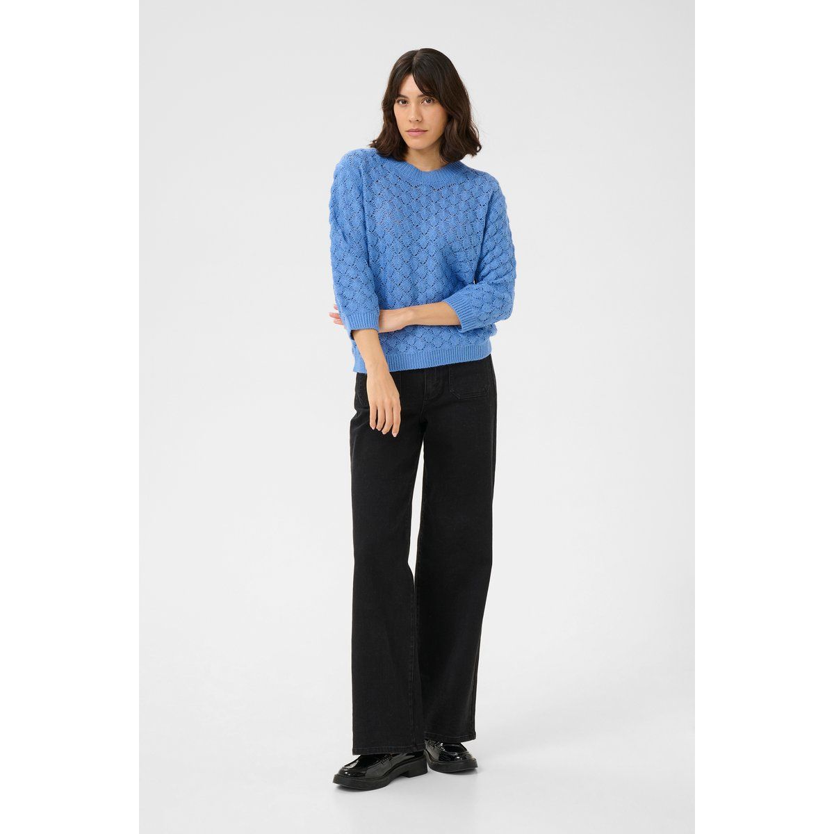 Lockerer Pullover in Ajourstrick