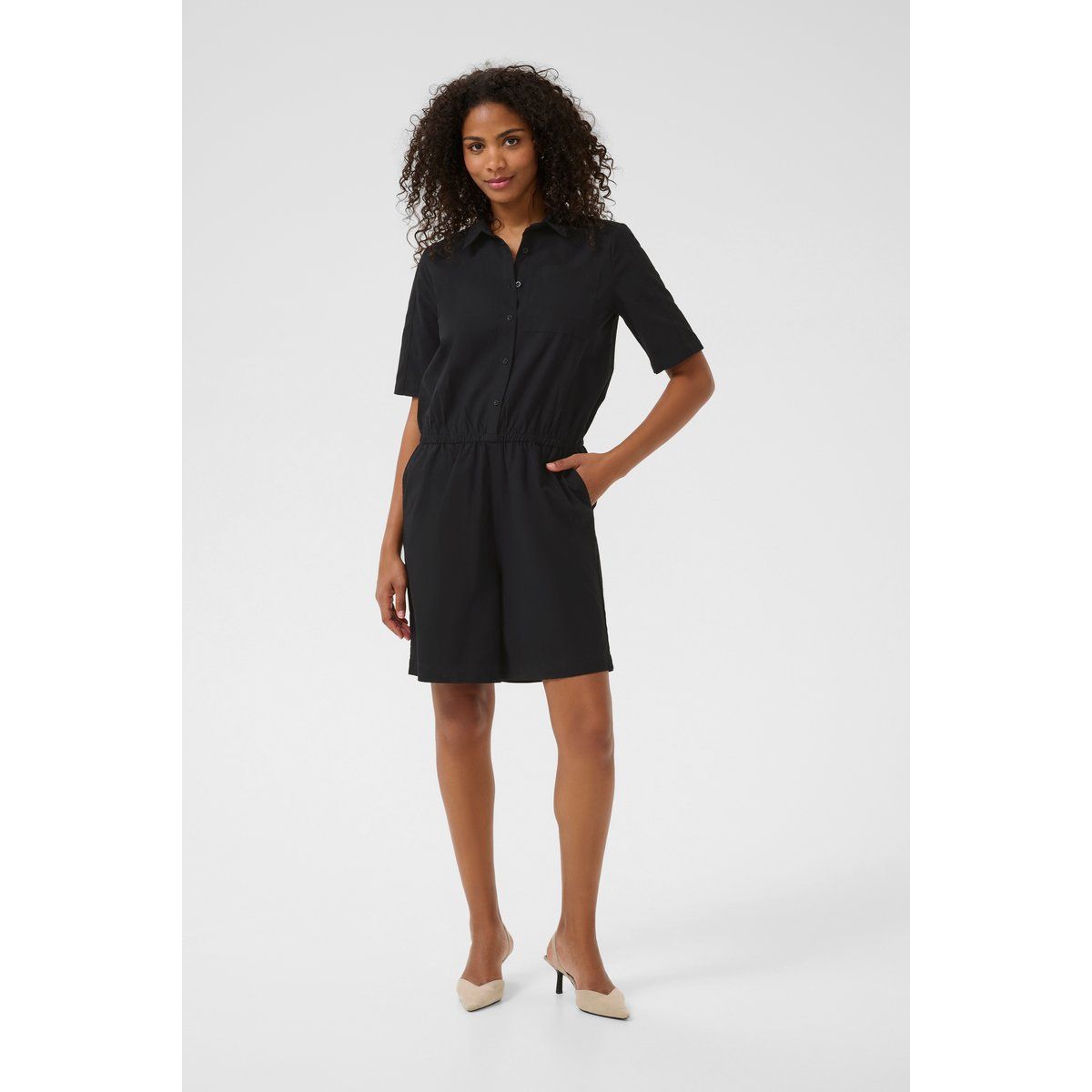 Utility-Playsuit aus Baumwolle mit Taschen
