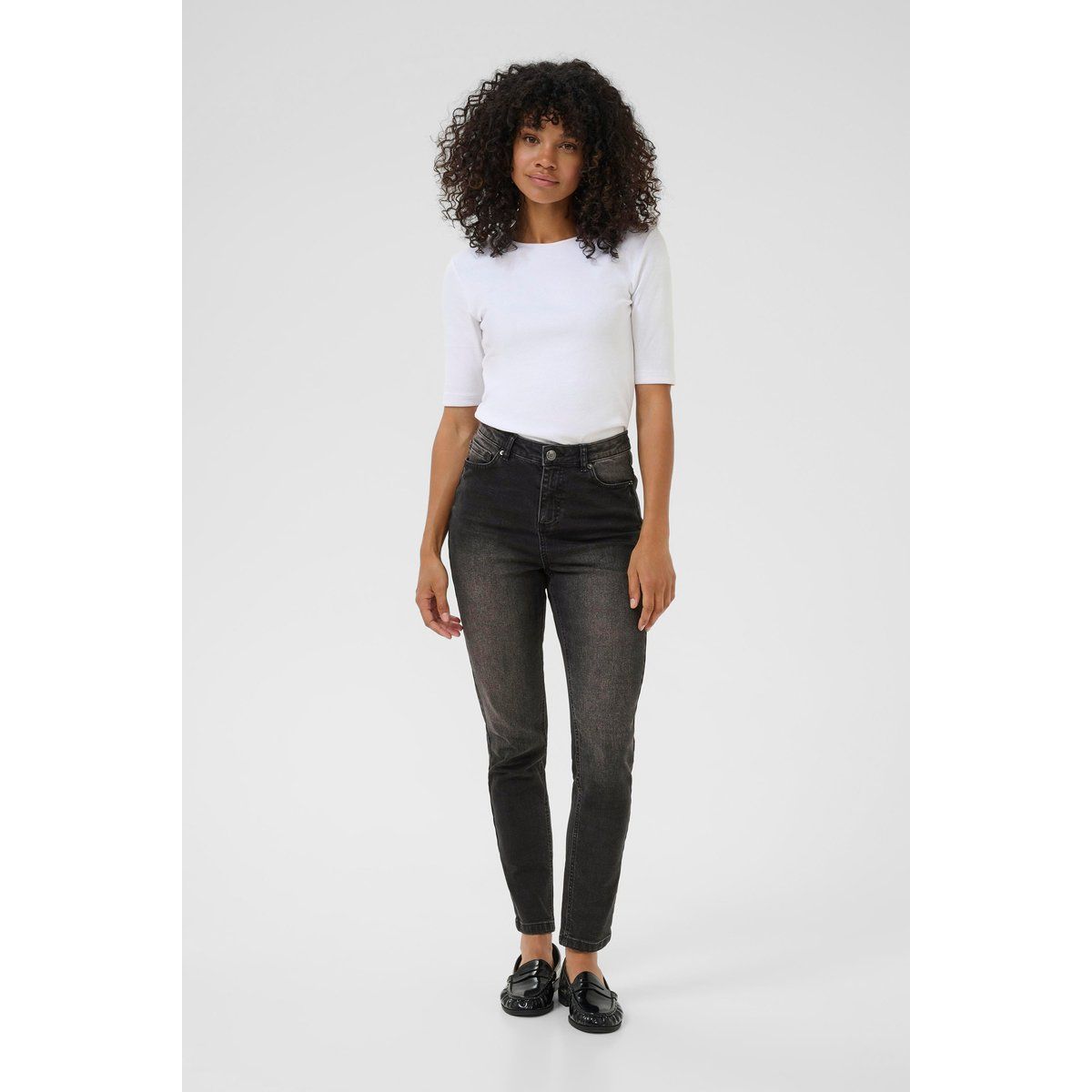 Knöchellange High-Waist Skinny-Jeans