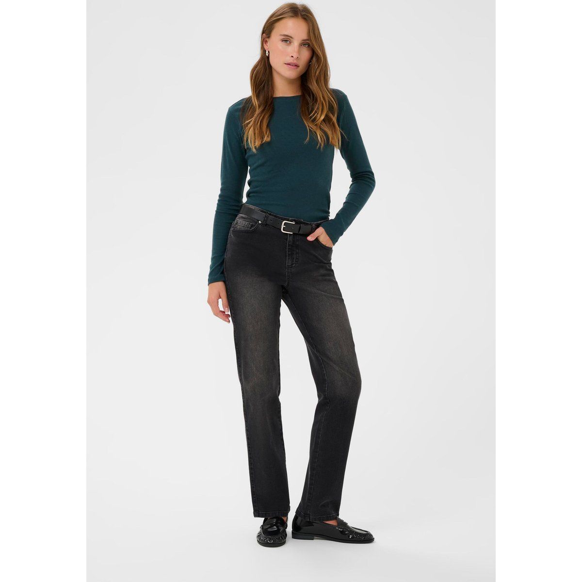 Langarmshirt mit feinem Lochmuster