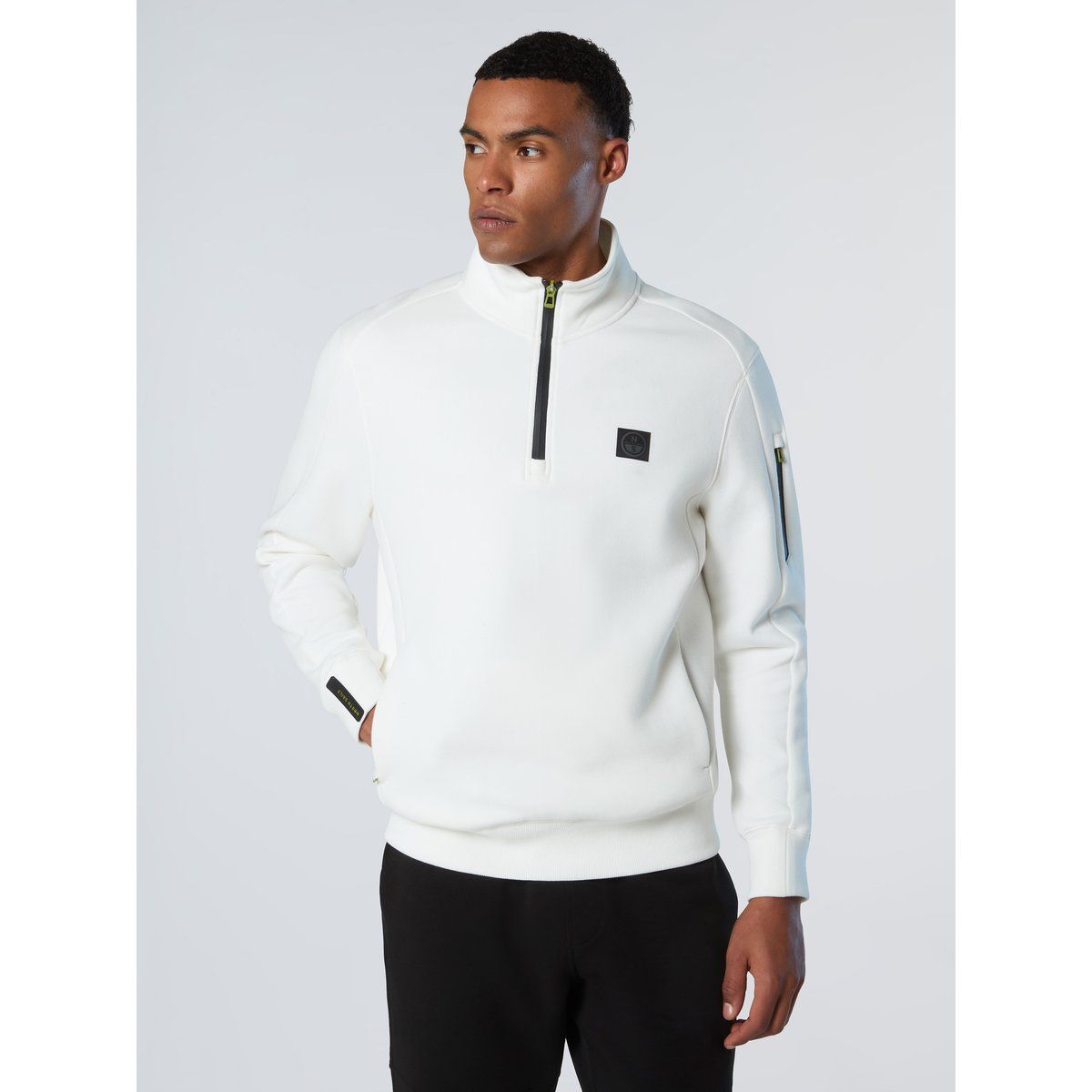 Piqué-Sweatshirt aus Scuba mit Halbreißverschluss