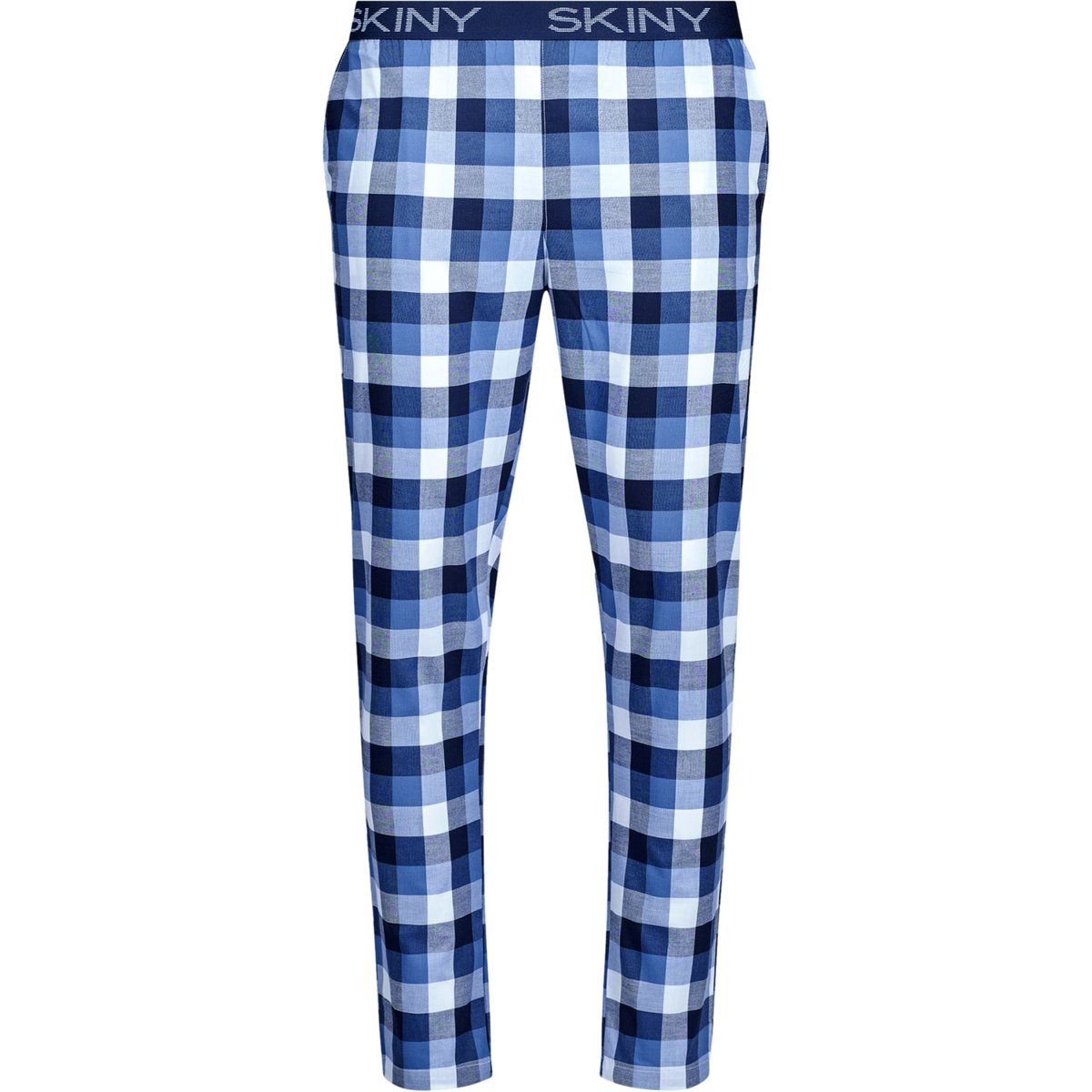Karierte Pyjamahose mit schmalem Bein