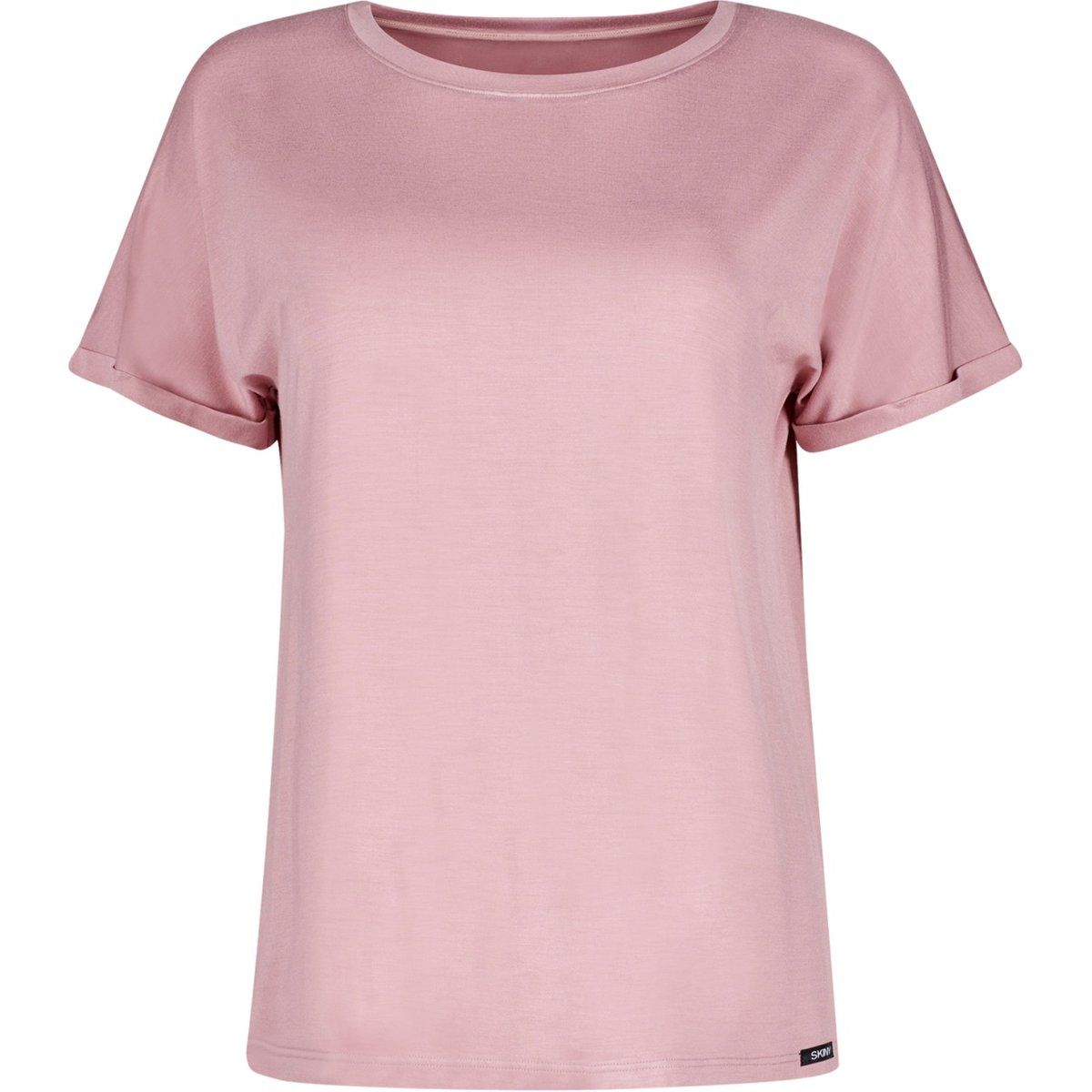 Lockeres Loungewear-T-Shirt mit Rollärmeln